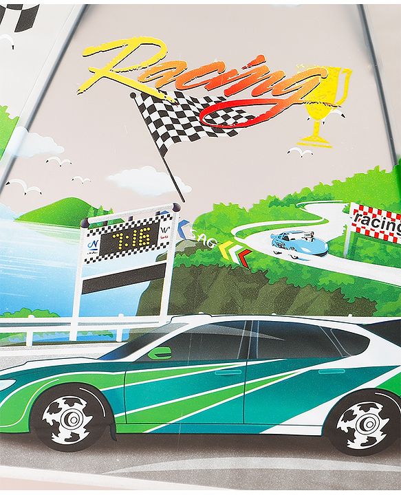 Babyhug Racing Printed Umbrella - Multicolor