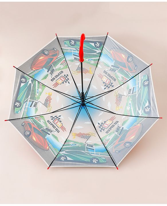 Babyhug Racing Printed Umbrella - Multicolor