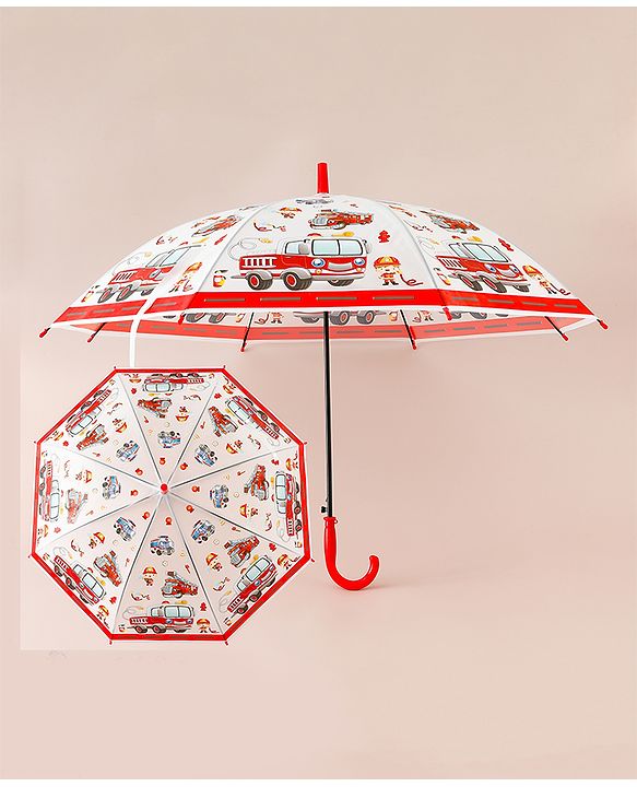 Babyhug Emergency Vehicle Printed Umbrella - Multicolor