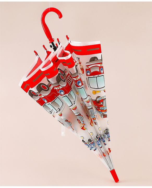 Babyhug Emergency Vehicle Printed Umbrella - Multicolor