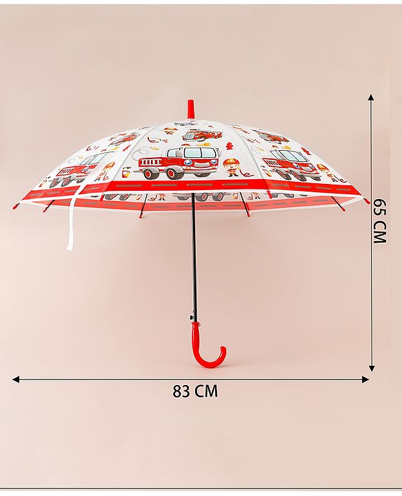 Babyhug Emergency Vehicle Printed Umbrella - Multicolor