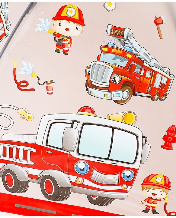 Babyhug Emergency Vehicle Printed Umbrella - Multicolor