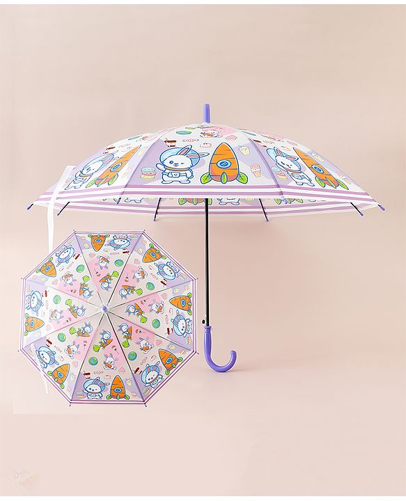 Babyhug Free Size Umbrella with Animal Print - Multicolor