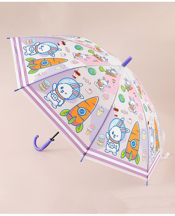 Babyhug Free Size Umbrella with Animal Print - Multicolor