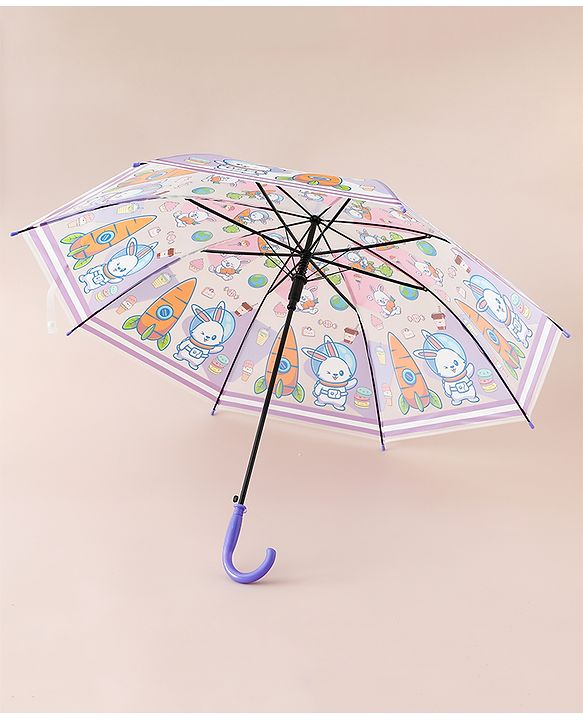 Babyhug Free Size Umbrella with Animal Print - Multicolor