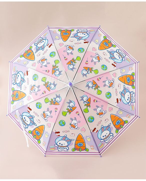 Babyhug Free Size Umbrella with Animal Print - Multicolor