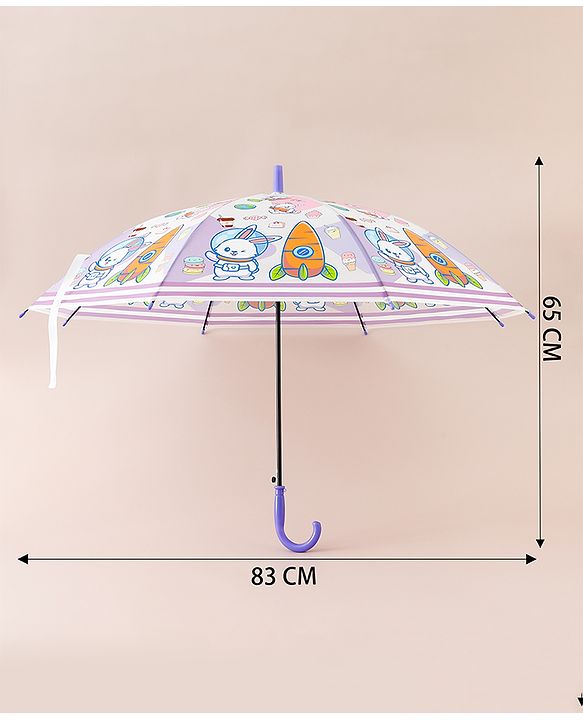 Babyhug Free Size Umbrella with Animal Print - Multicolor