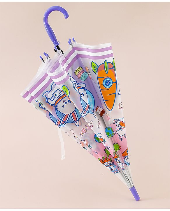 Babyhug Free Size Umbrella with Animal Print - Multicolor