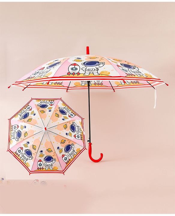 Babyhug Free Size Umbrella with Astronaut Print - Multicolor