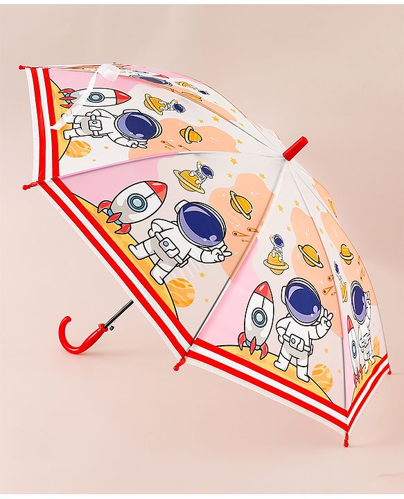 Babyhug Free Size Umbrella with Astronaut Print - Multicolor