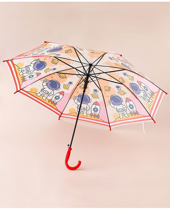 Babyhug Free Size Umbrella with Astronaut Print - Multicolor