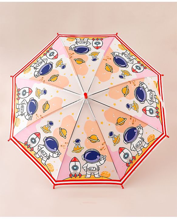 Babyhug Free Size Umbrella with Astronaut Print - Multicolor