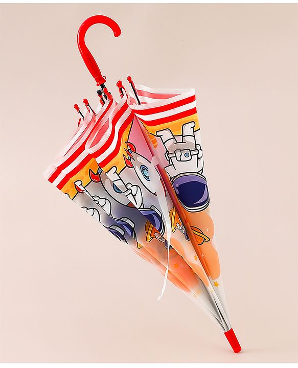Babyhug Free Size Umbrella with Astronaut Print - Multicolor