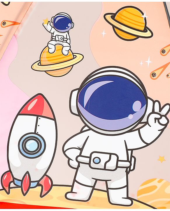 Babyhug Free Size Umbrella with Astronaut Print - Multicolor