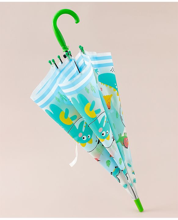 Babyhug Free Size Umbrella with Dinosaur Print - Multicolor