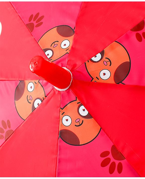 Babyhug Free Size Umbrella with Cat Print - Red