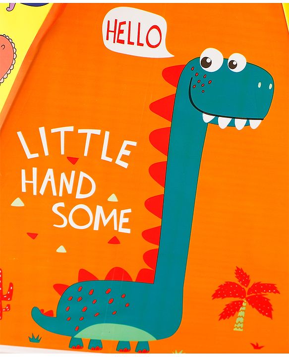 Babyhug Free Size Umbrella with Dinosaur Print - Yellow