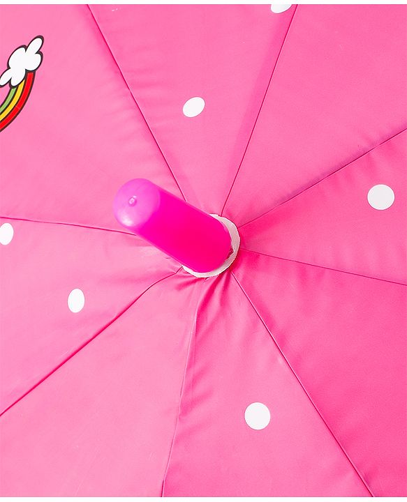 Babyhug Free Size Umbrella with Animal Print - Fuchsia
