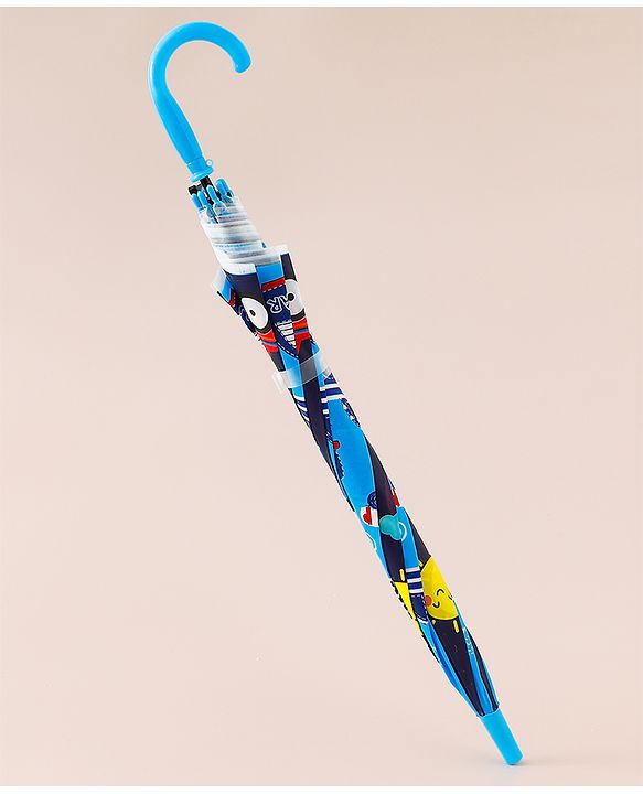 Babyhug Free Size Umbrella with Car Print - Blue