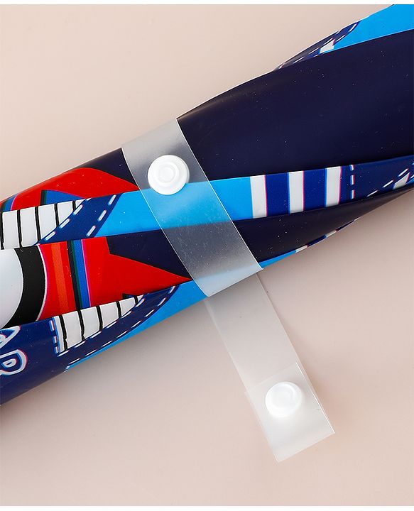 Babyhug Free Size Umbrella with Car Print - Blue