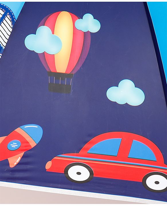 Babyhug Free Size Umbrella with Car Print - Blue