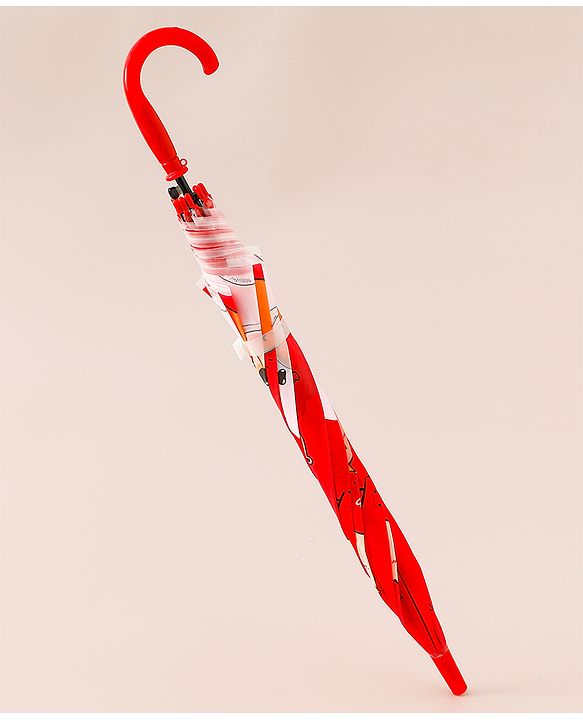 Babyhug Free Size Umbrella with Teddy Print - Red