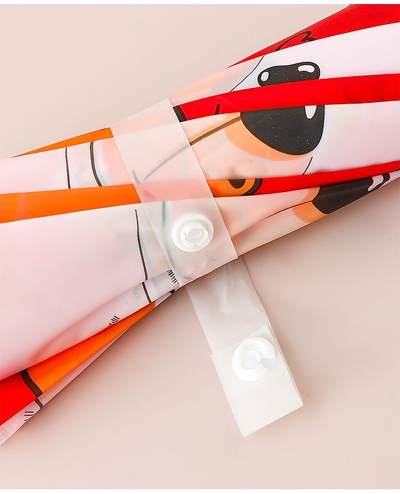 Babyhug Free Size Umbrella with Teddy Print - Red