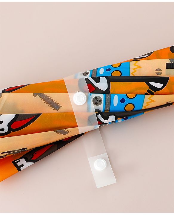Babyhug Free Size Umbrella with Robot Print - Yellow