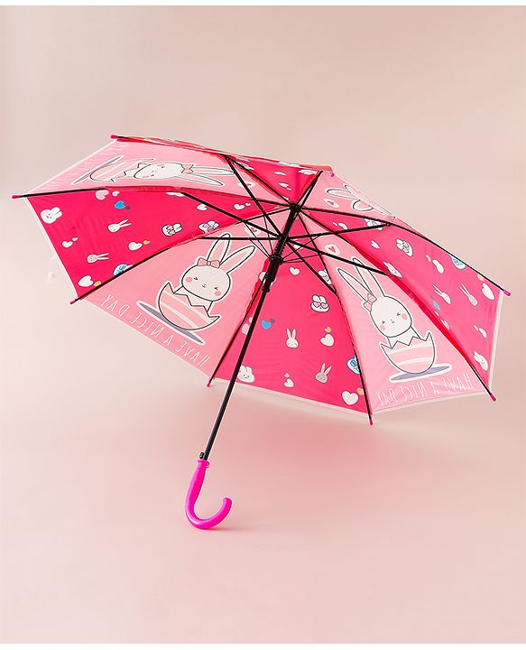 Babyhug Free Size Umbrella with Kitty Print - Pink