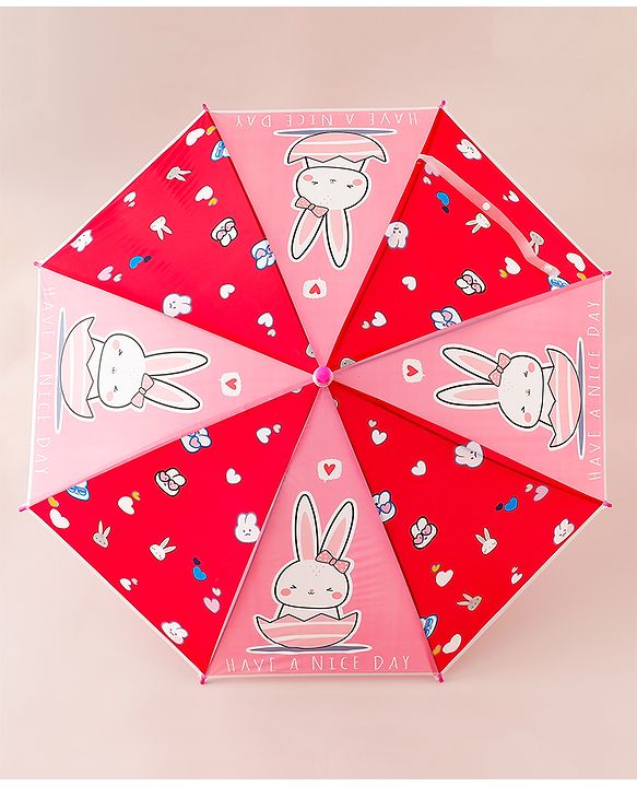 Babyhug Free Size Umbrella with Kitty Print - Pink