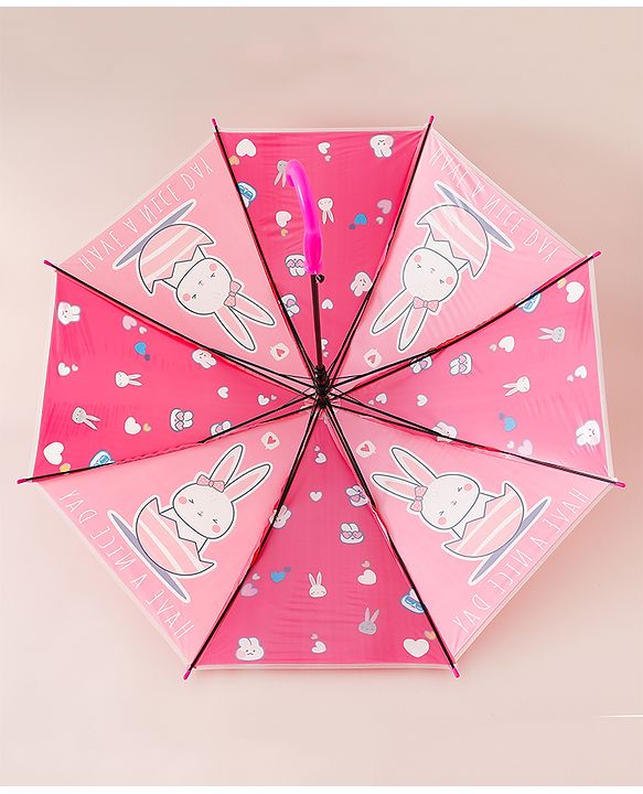 Babyhug Free Size Umbrella with Kitty Print - Pink