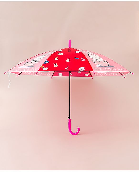 Babyhug Free Size Umbrella with Kitty Print - Pink