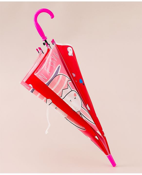 Babyhug Free Size Umbrella with Kitty Print - Pink