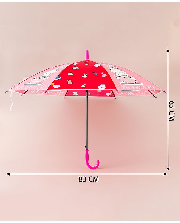 Babyhug Free Size Umbrella with Kitty Print - Pink
