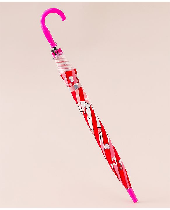Babyhug Free Size Umbrella with Kitty Print - Pink