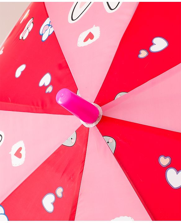 Babyhug Free Size Umbrella with Kitty Print - Pink