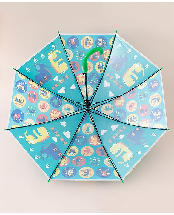 Babyhug Free Size Dino Printed Umbrella - Green