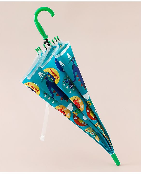 Babyhug Free Size Dino Printed Umbrella - Green