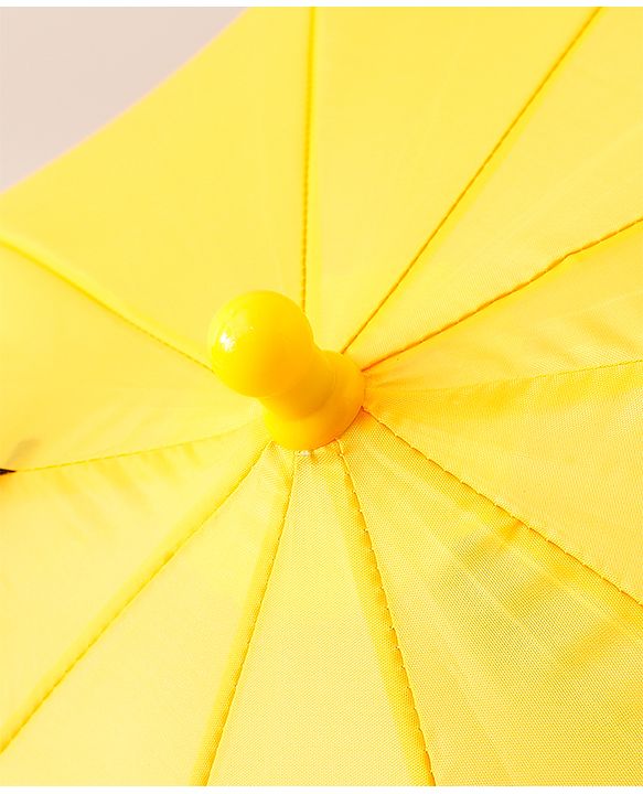 Babyhug Unisex Umbrella With Car Print & Applique - Yellow