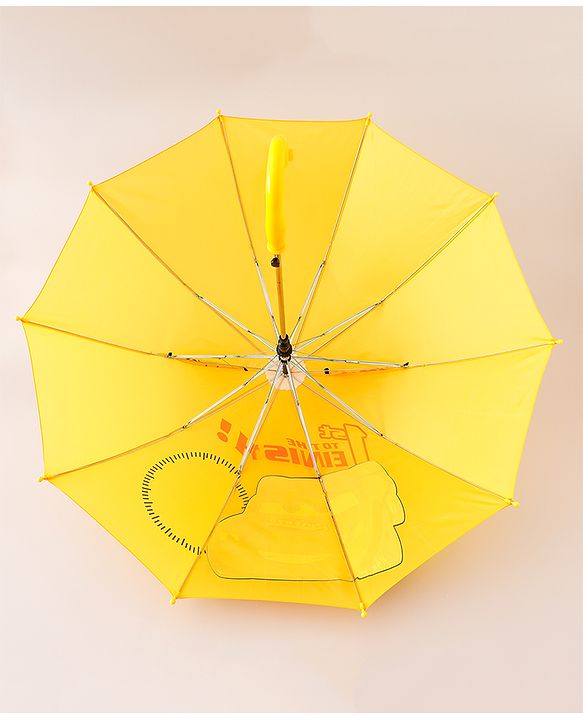 Babyhug Unisex Umbrella With Car Print & Applique - Yellow
