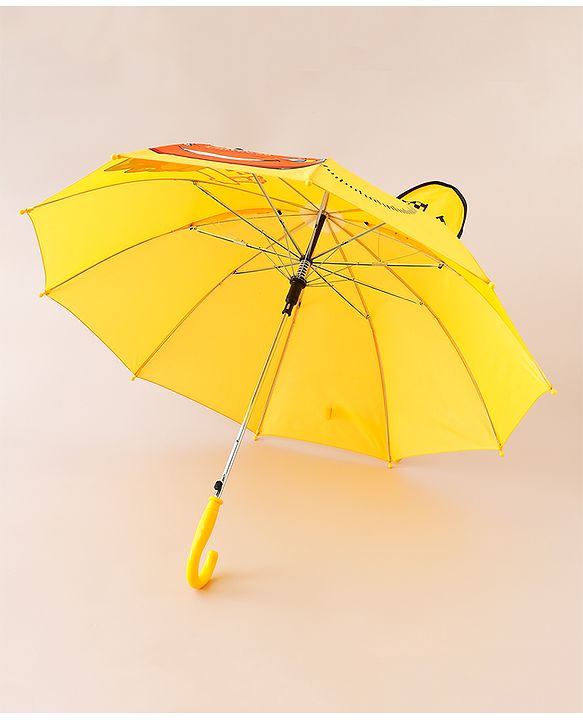 Babyhug Unisex Umbrella With Car Print & Applique - Yellow