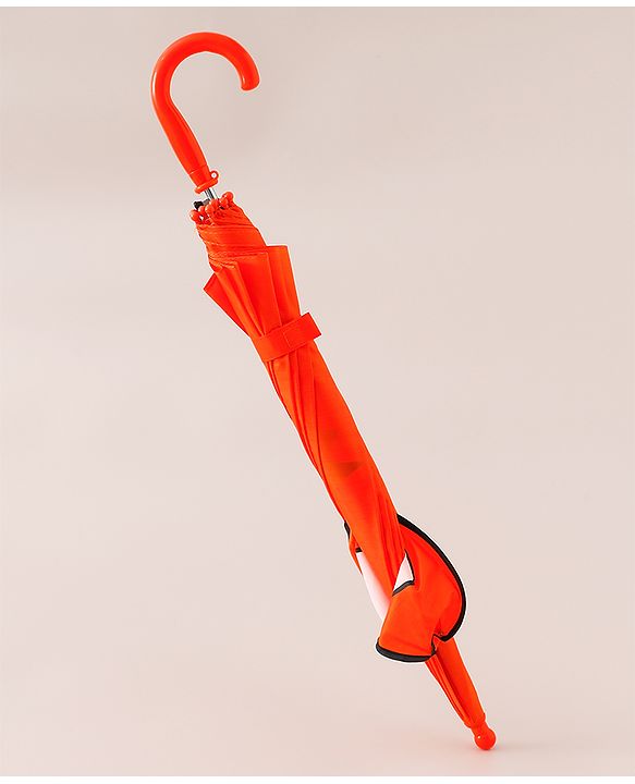 Babyhug Unisex Umbrella WIth Cat Print & Applique - Orange