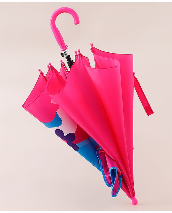 Babyhug Umbrella With Fish Print & Applique - Purple & Blue
