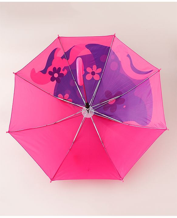 Babyhug Umbrella With Fish Print & Applique - Purple & Blue