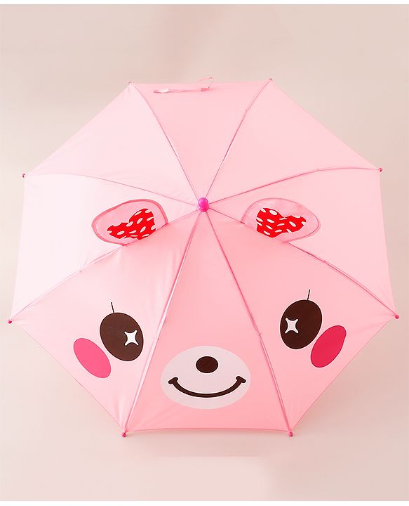 Babyhug Umbrella With Bunny Print & Applique - Pink