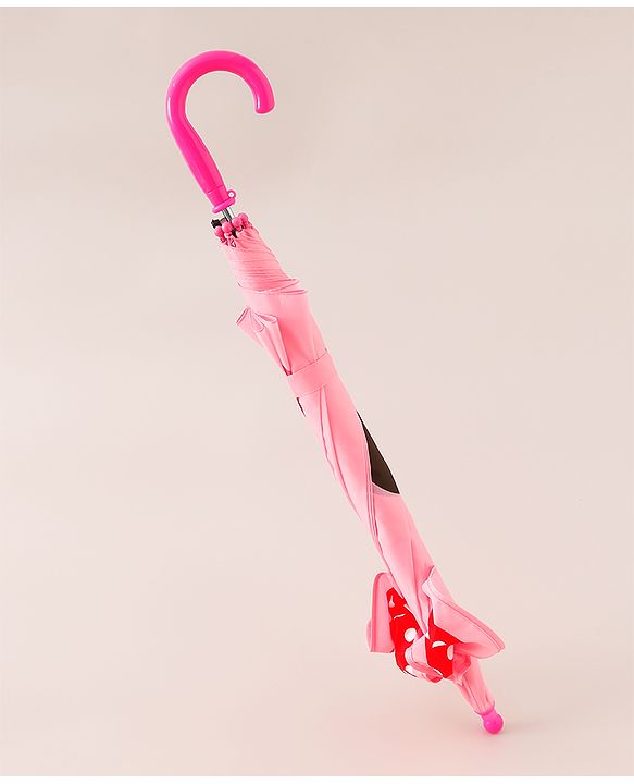 Babyhug Umbrella With Bunny Print & Applique - Pink