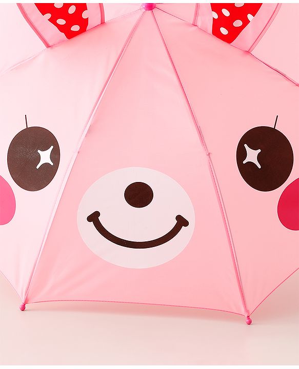 Babyhug Umbrella With Bunny Print & Applique - Pink