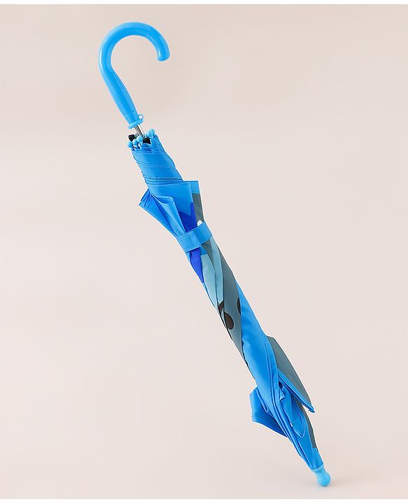 Babyhug Umbrella With Shark Print & Applique - Blue & Grey