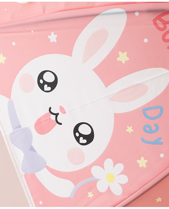 Babyhug Free Size Umbrella with Bunny Print - Red