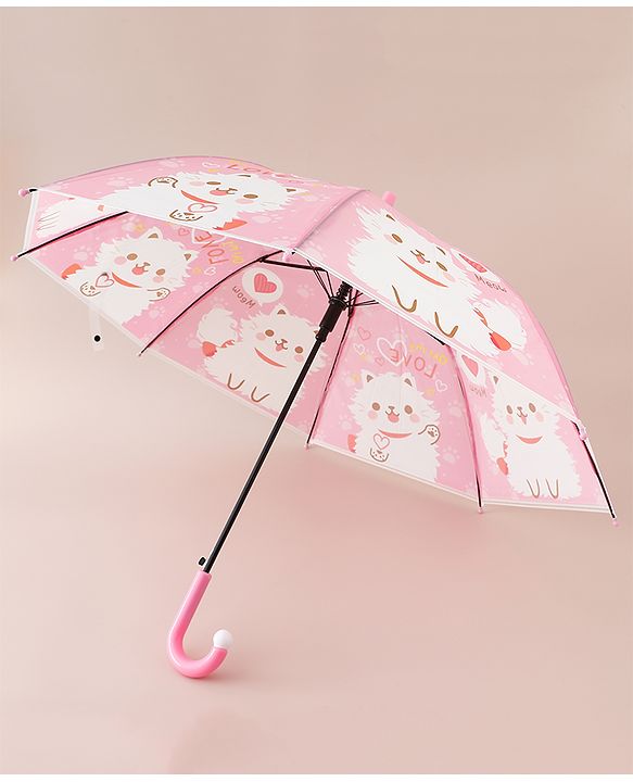 Babyhug Free Size Umbrella with Kitty Print -Pink